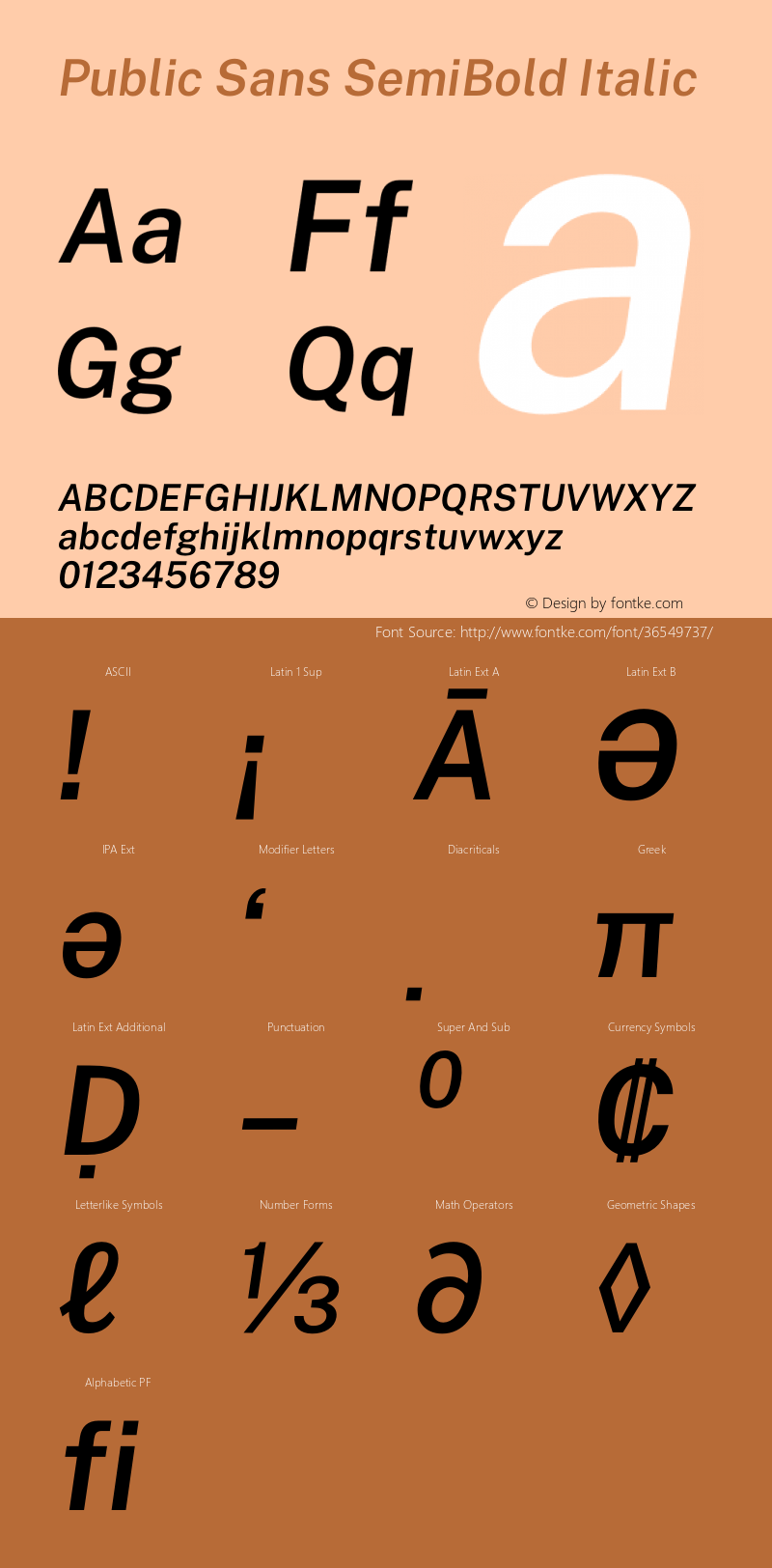 Public Sans SemiBold Italic Version 1.007图片样张