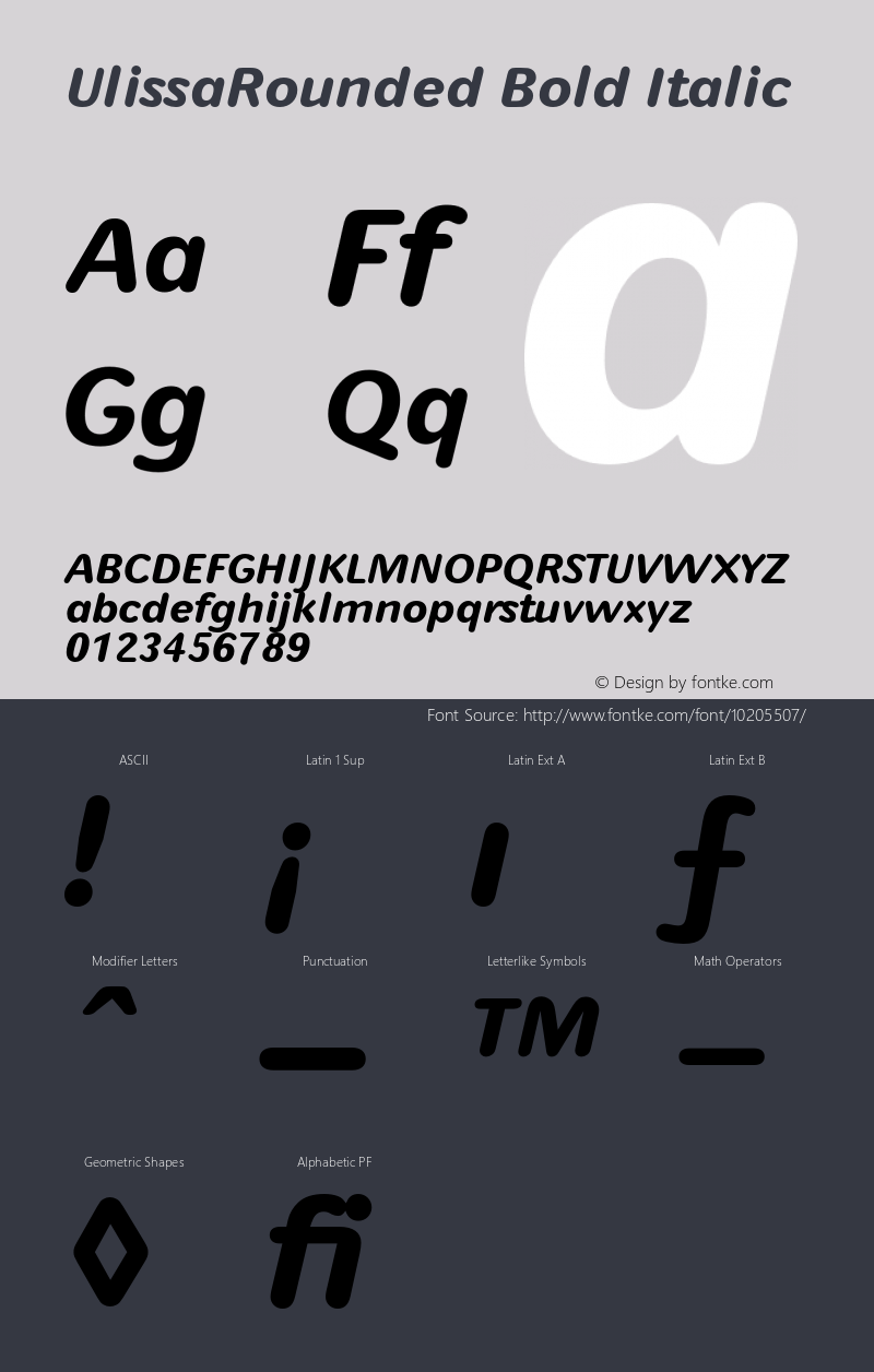 UlissaRounded Bold Italic 001.000图片样张