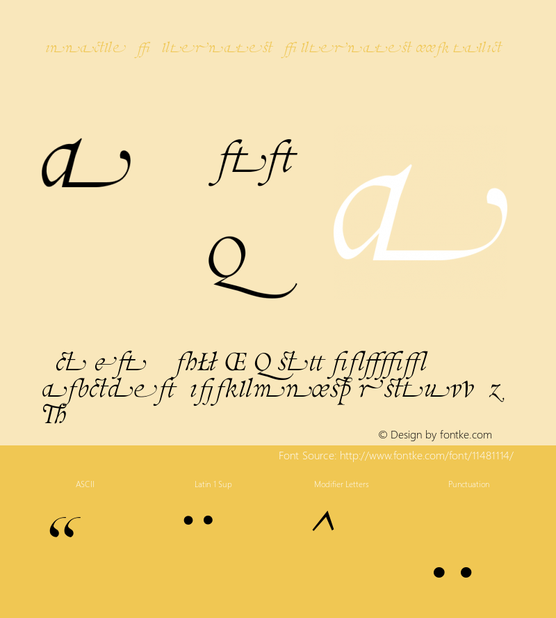 Pinnacle JY Alternates JYAlternatesBookItalic Version 1.000图片样张