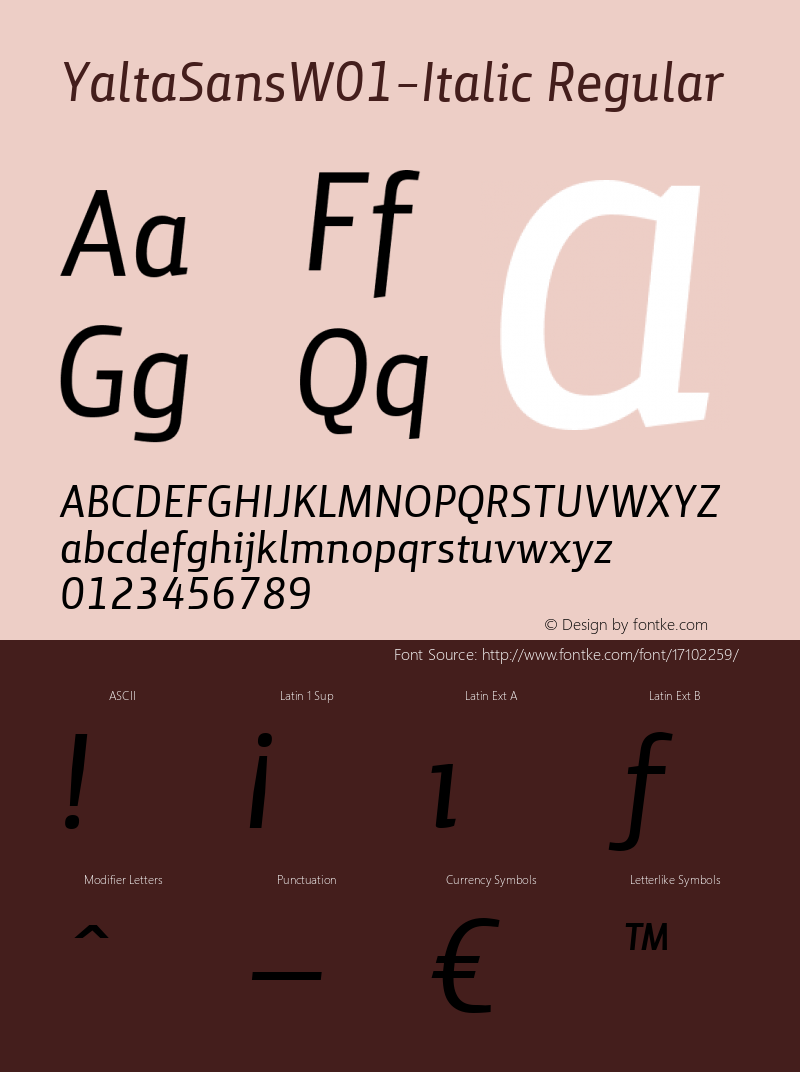 YaltaSansW01-Italic Regular Version 1.000图片样张