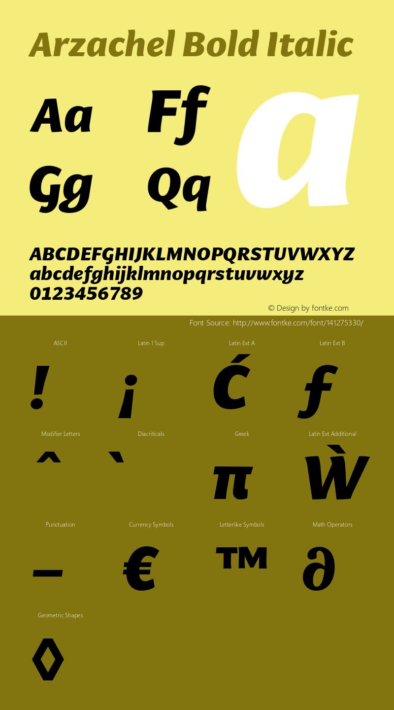 Arzachel Bold Italic Version 2.000;PS 1.0;hotconv 16.6.54;makeotf.lib2.5.65590图片样张