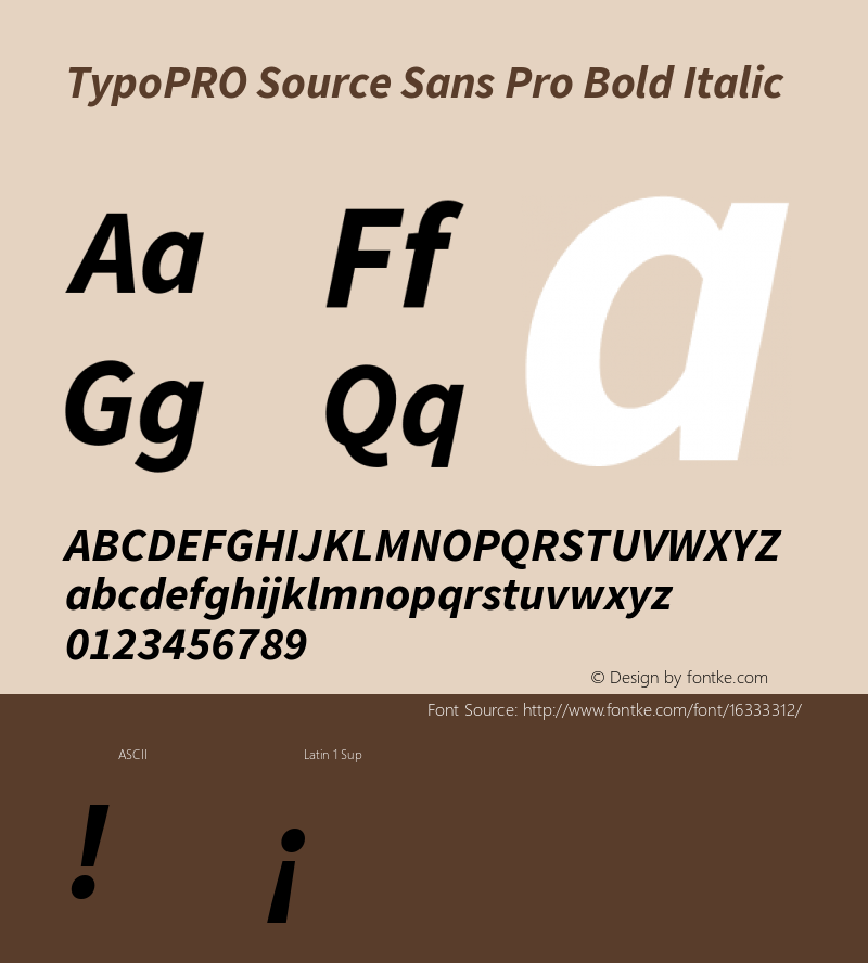 TypoPRO Source Sans Pro Bold Italic Version 1.075;PS 2.000;hotconv 1.0.86;makeotf.lib2.5.63406图片样张