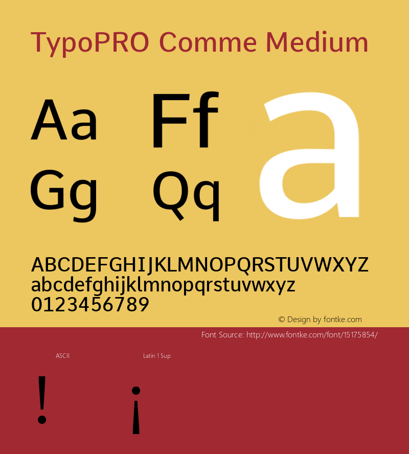 TypoPRO Comme Medium Version 2; ttfautohint (v1.00rc1.2-2d82) -l 6 -r 72 -G 200 -x 0 -D latn -f none -w G图片样张