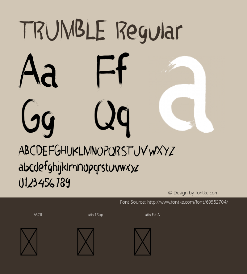 TRUMBLERegular Version 1.001;Fontself Maker 3.5.1图片样张