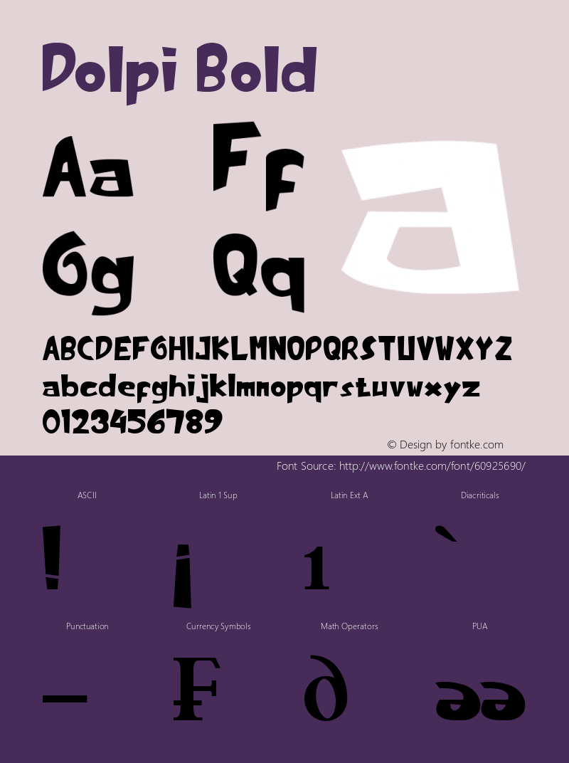 Dolpi Bold Version 1.00;October 24, 2019;FontCreator 12.0.0.2547 64-bit图片样张