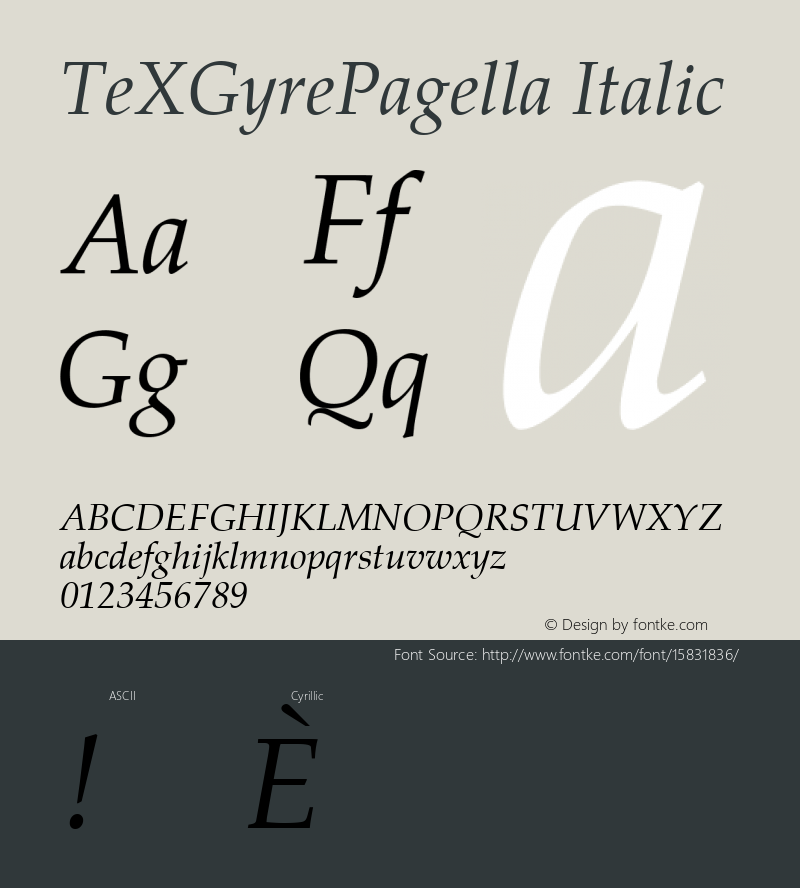 TeXGyrePagella Italic Version 1.103;PS 1.103;hotconv 1.0.49;makeotf.lib2.0.14853; ttfautohint (v1.4.1)图片样张