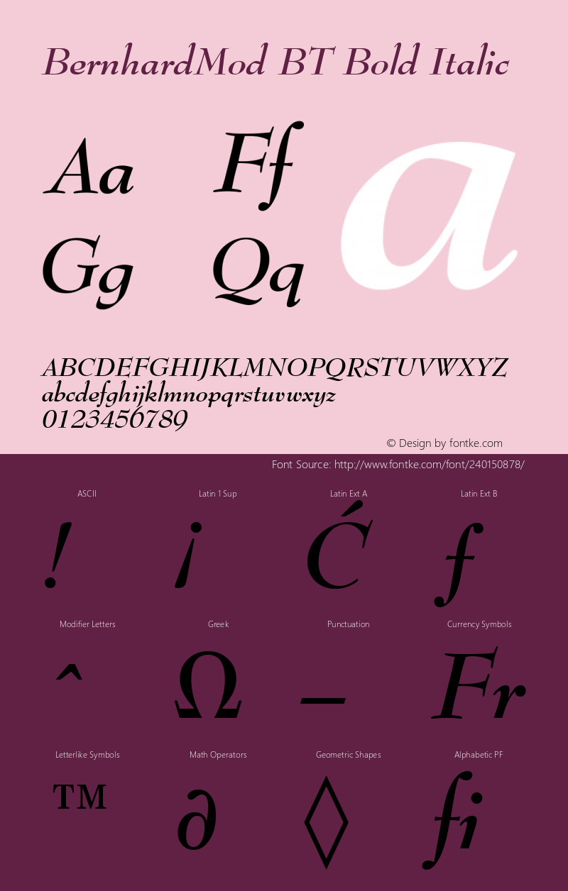 BernhardMod BT Bold Italic Version 1.01 emb4-OT图片样张