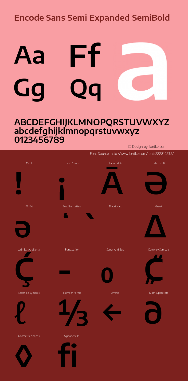 Encode Sans Semi Expanded SemiBold Version 2.000图片样张