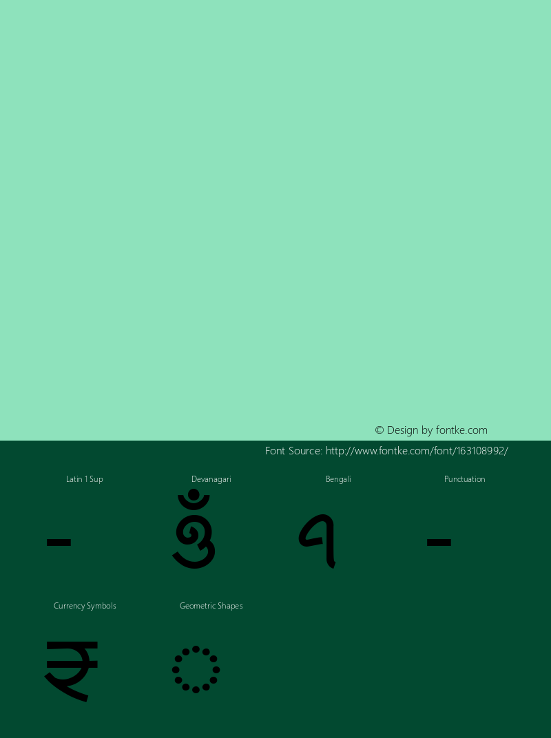 Li Shobuj Borno Unicode 1.00 | Designed by Abdur Rahim | Developed by Niladri Shekhar Bala图片样张