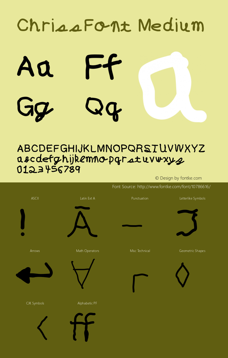 ChrissFont Medium Version 001.000图片样张