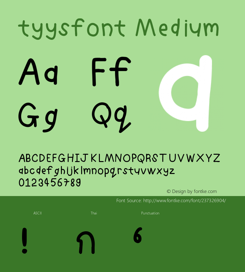 tyysfont Version 001.000图片样张