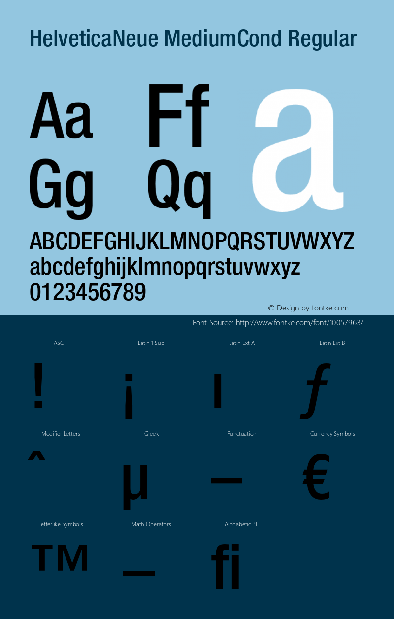 HelveticaNeue MediumCond Regular OTF 1.0;PS 001.000;Core 1.0.22图片样张