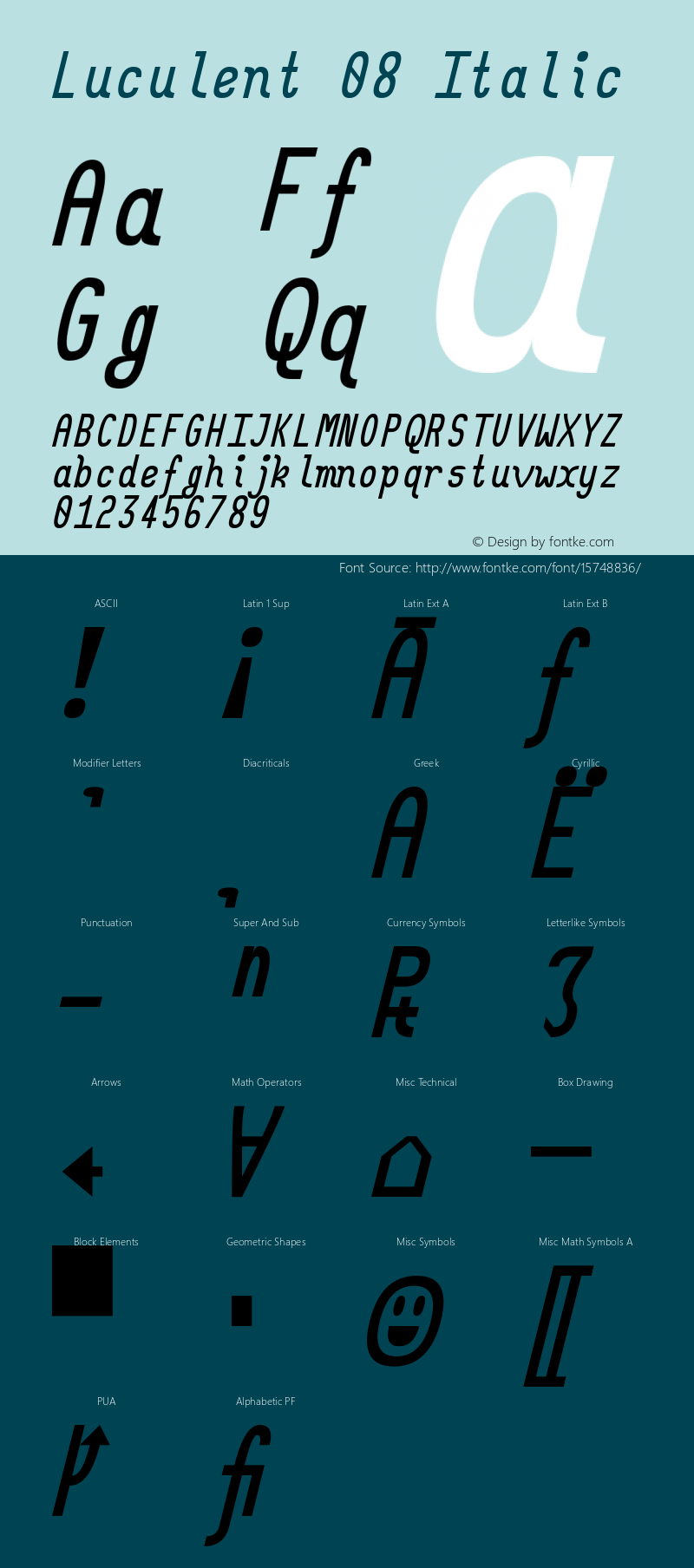 Luculent 08 Italic Version 2.0.0-b4b12eb282a3图片样张