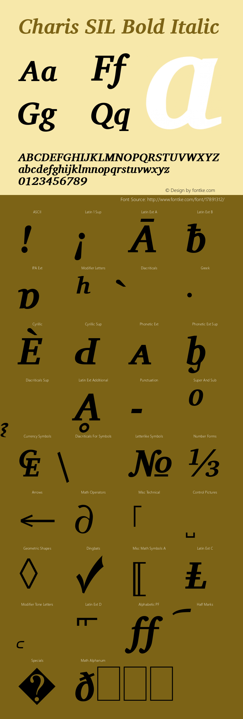 Charis SIL Bold Italic Version 4.112图片样张