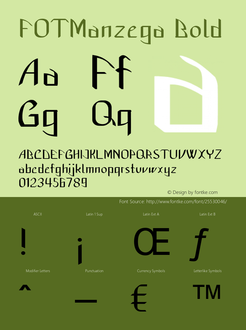 FOTManzega-Bold Version 1.000图片样张