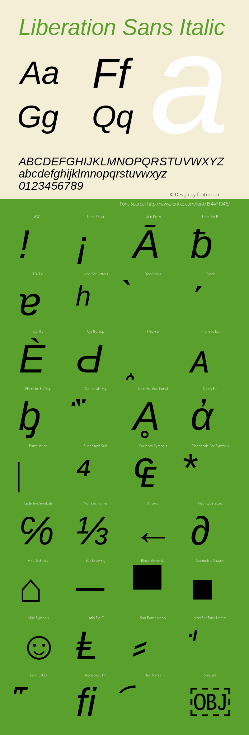 Liberation Sans Italic Version 2.1.2图片样张