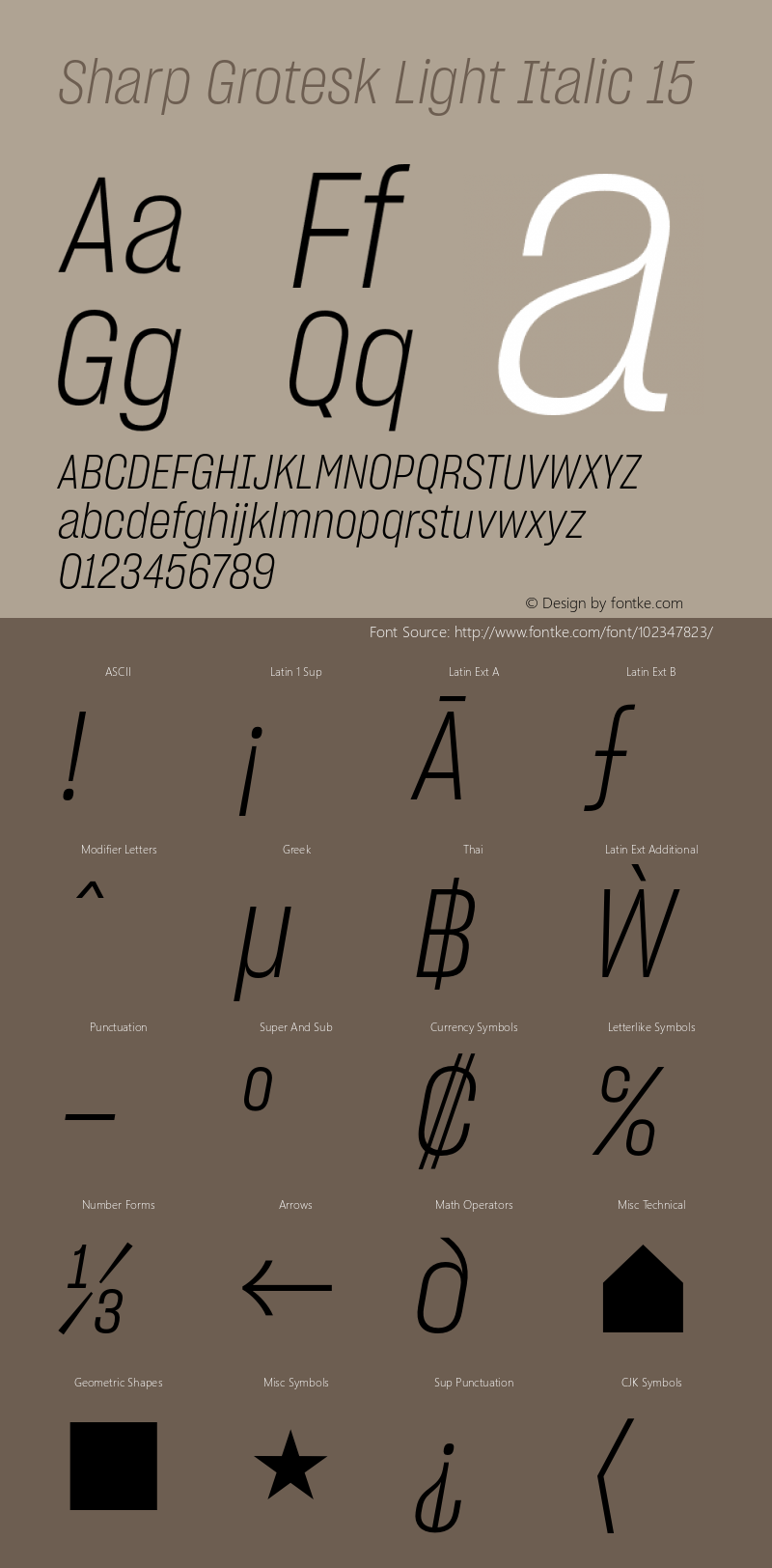 Sharp Grotesk Light Italic 15 Version 1.003图片样张