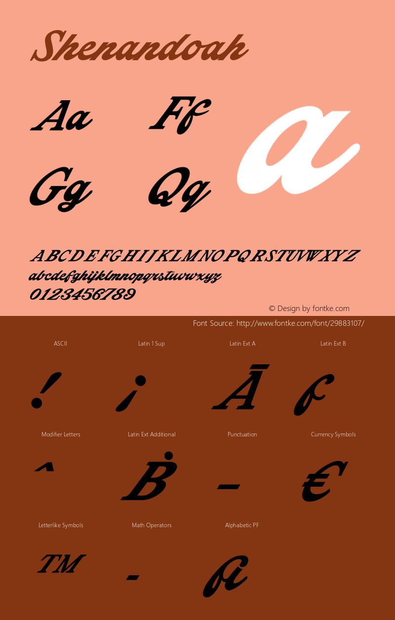 Shenandoah ☞ Version 1.000;com.myfonts.easy.mawns.shenandoah.regular.wfkit2.version.4pNS图片样张