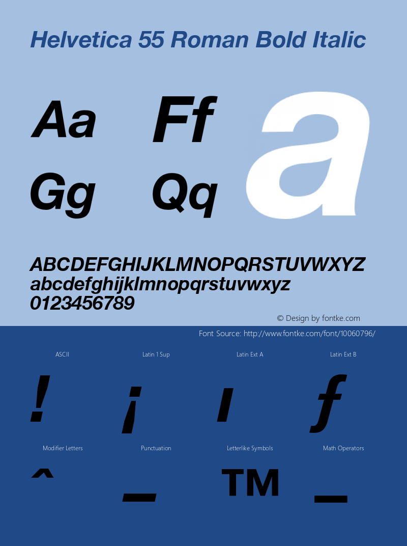 Helvetica 55 Roman Bold Italic V1.1212.图片样张