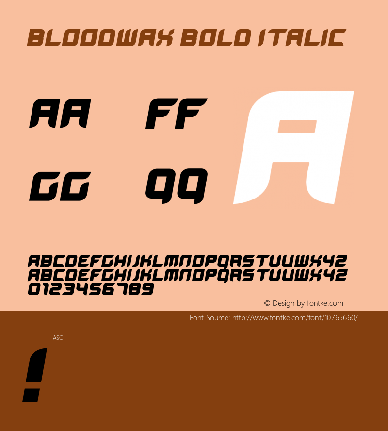 BloodWax Bold Italic 001.000图片样张