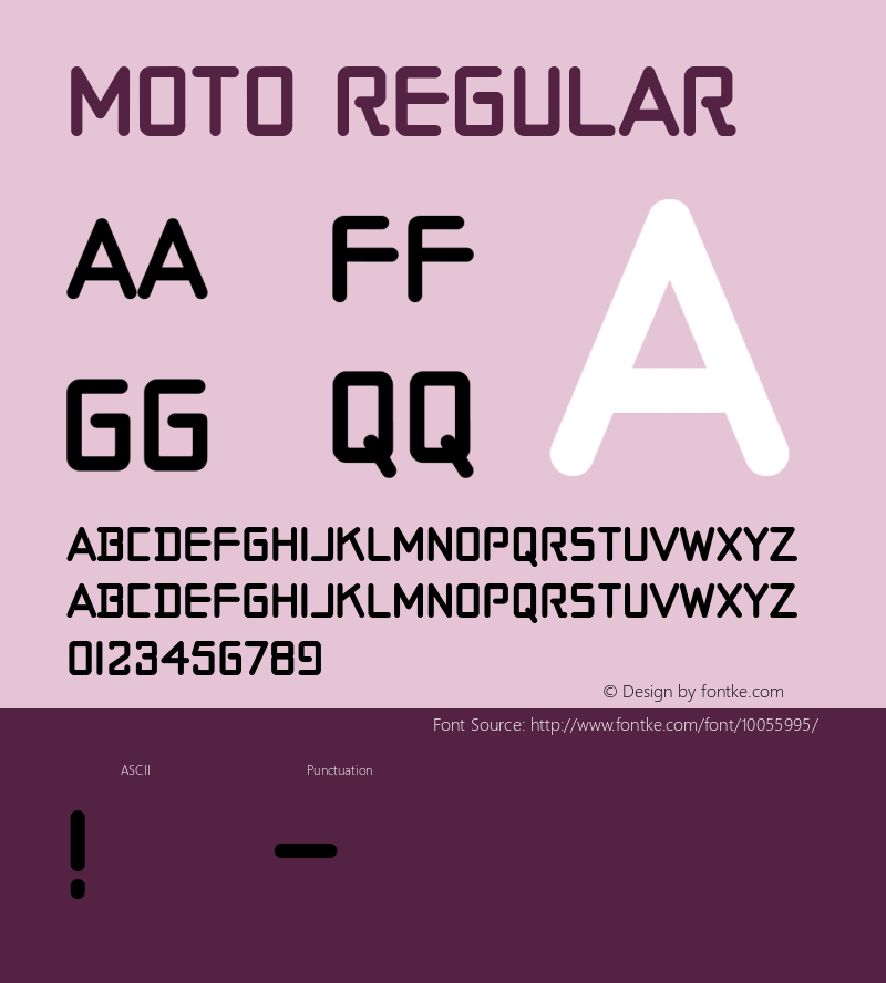 Moto Regular Macromedia Fontographer 4.1.5 9/30/98图片样张