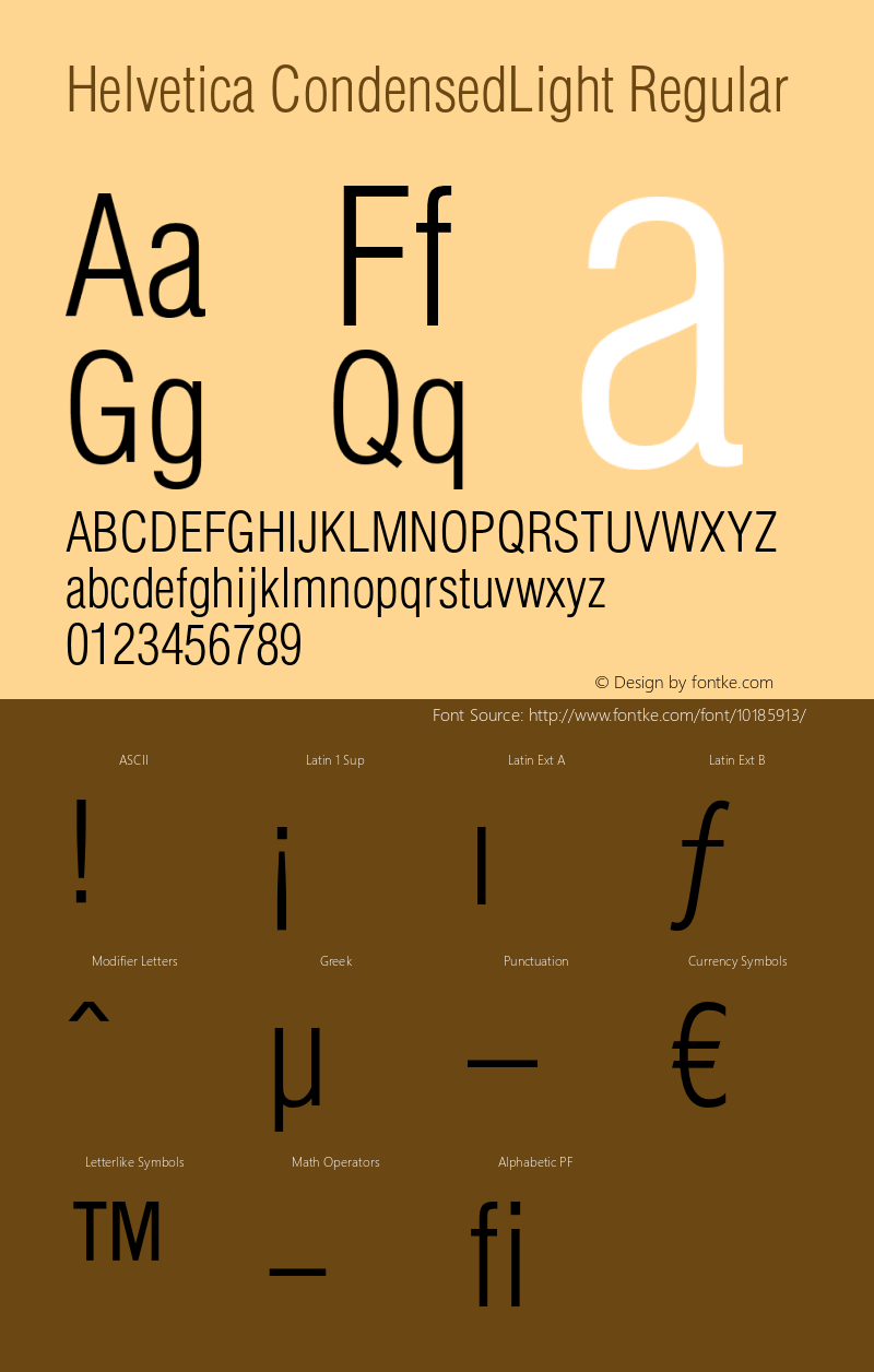 Helvetica CondensedLight Regular OTF 1.0;PS 002.000;Core 1.0.22图片样张