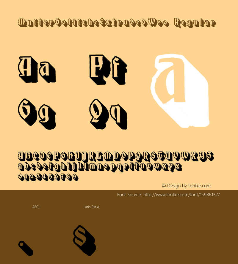 MnsterGotischeExtrudedW90 Regular Version 1.00图片样张
