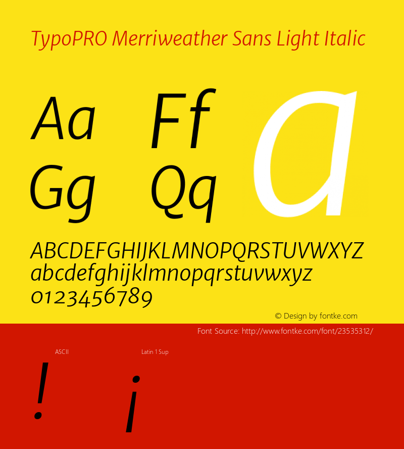 TypoPRO Merriweather Sans Light Italic Version 1.006; ttfautohint (v1.4.1) -l 6 -r 50 -G 0 -x 11 -H 220 -D latn -f none -w 