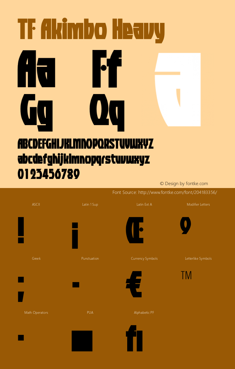 TFAkimbo-Heavy OTF 1.000;PS 001.000;Core 1.0.34图片样张