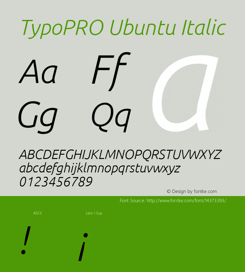 TypoPRO Ubuntu Italic Version 0.80图片样张