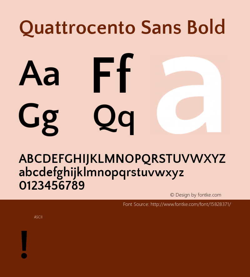 Quattrocento Sans Bold Version 2.000; ttfautohint (v1.4.1)图片样张