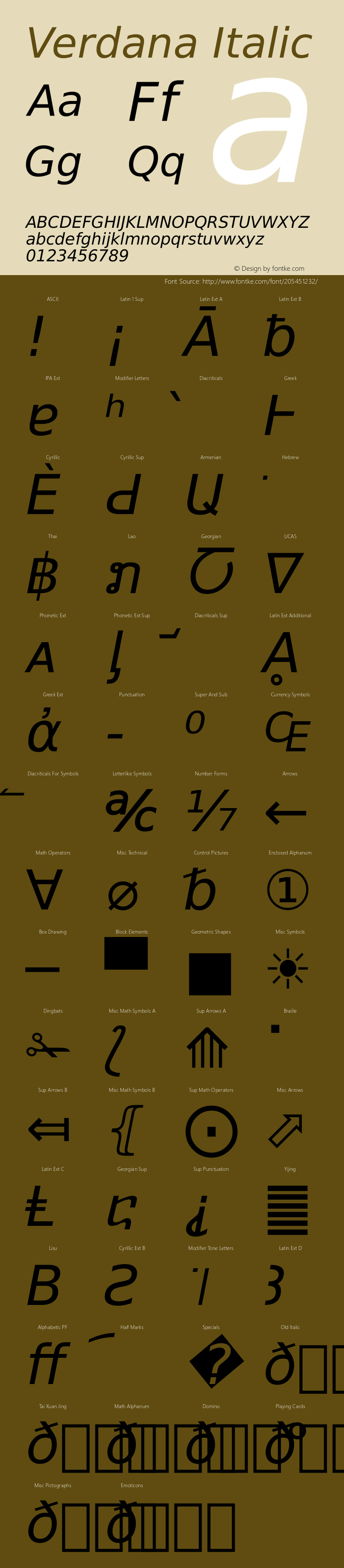 Verdana Italic Version 2.37图片样张