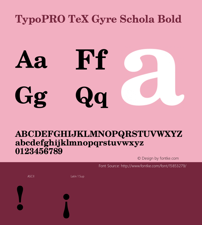 TypoPRO TeX Gyre Schola Bold Version 2.005;PS 2.005;hotconv 1.0.49;makeotf.lib2.0.14853图片样张