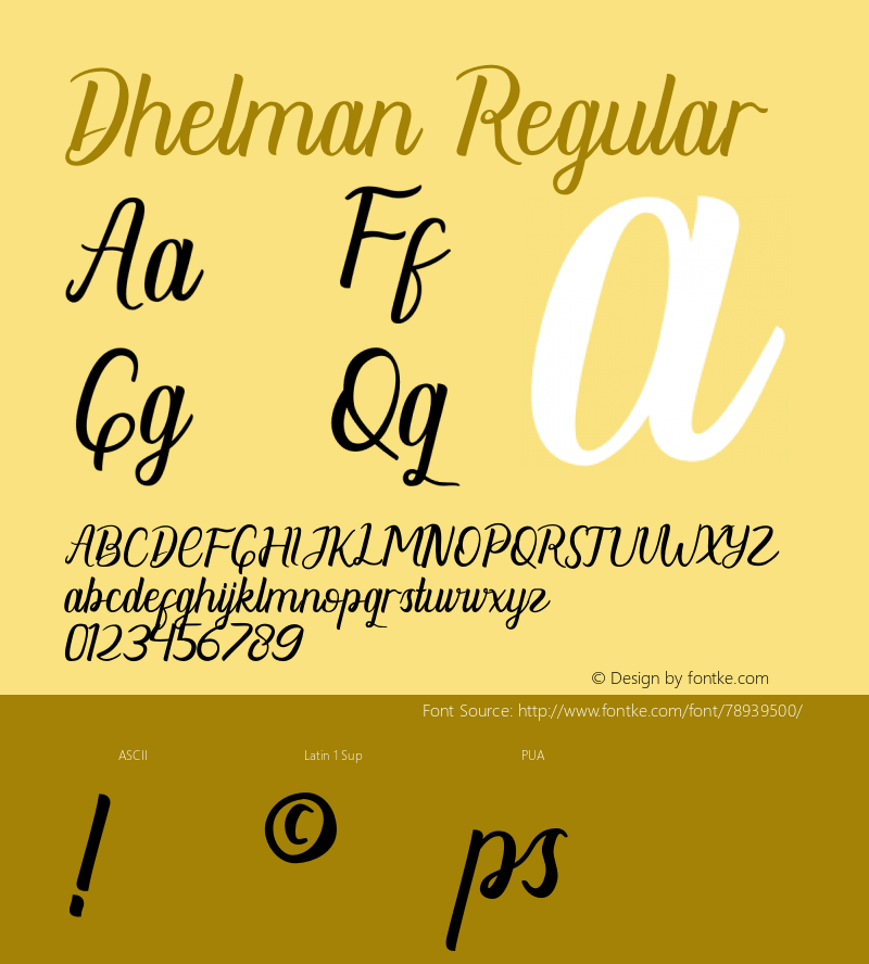 Dhelman Version 1.00;November 20, 2019;FontCreator 11.5.0.2427 64-bit图片样张