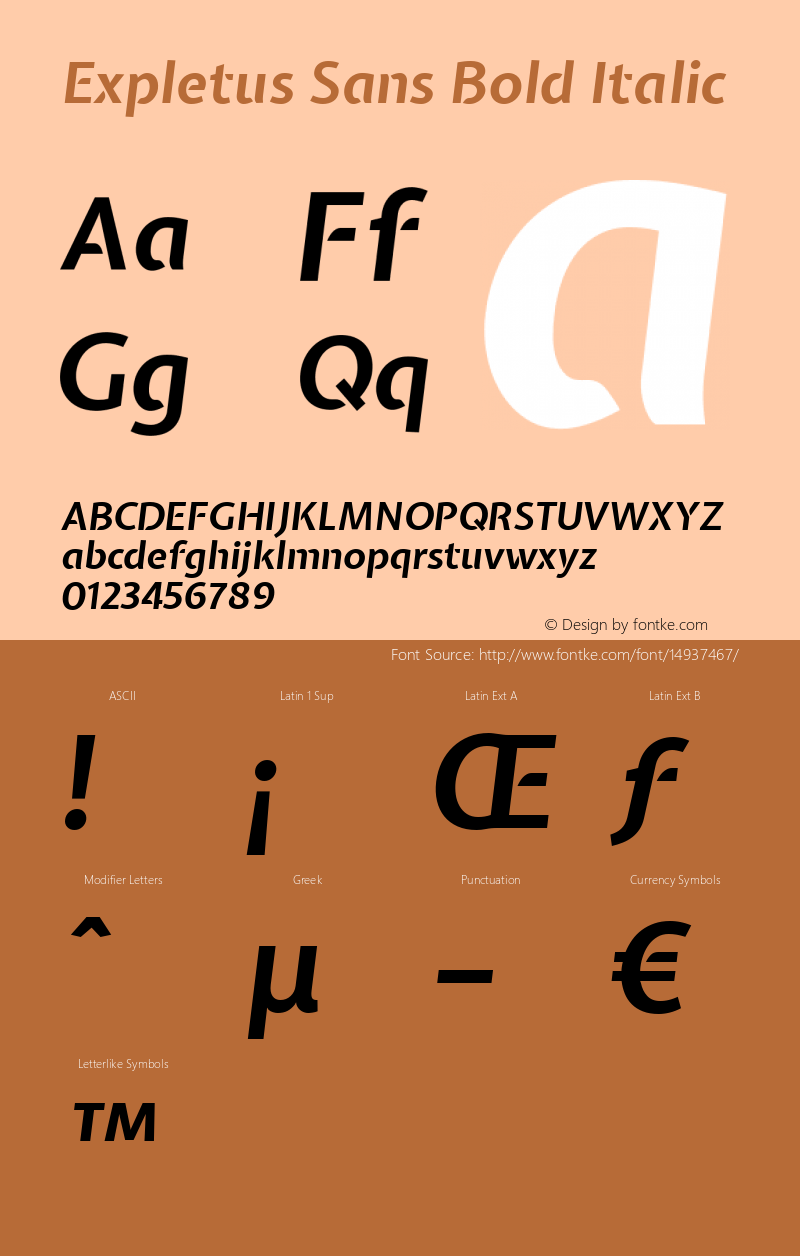 Expletus Sans Bold Italic Version 7.029图片样张