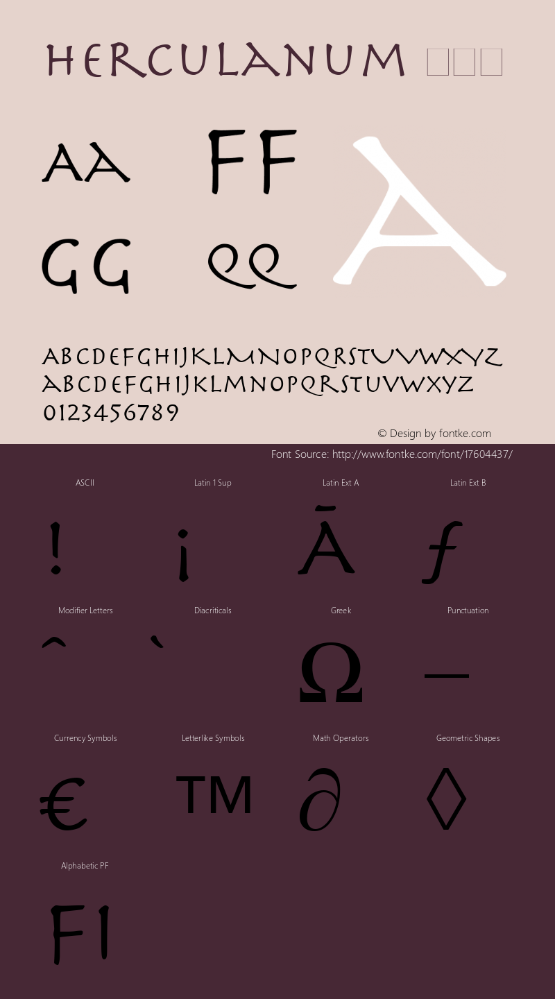 Herculanum 常规体 12.0d1e1图片样张