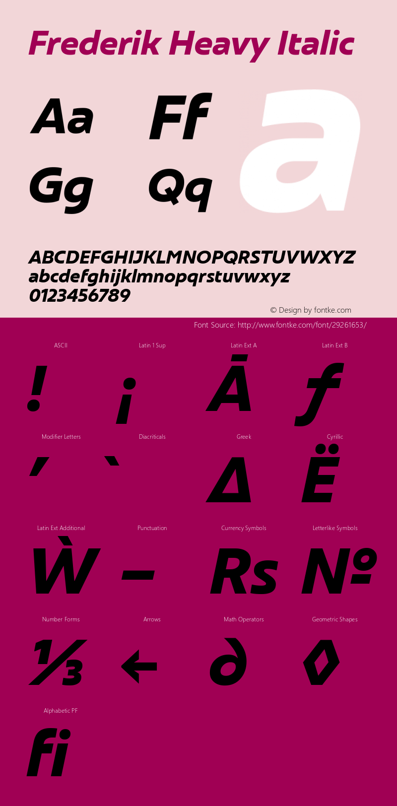 Frederik Heavy Italic Version 001.000 February 2019;YWFTv17图片样张