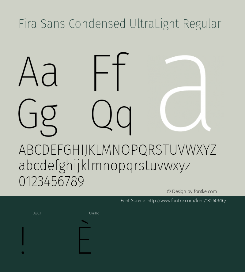 Fira Sans Condensed UltraLight Regular Version 4.203;PS 004.203;hotconv 1.0.88;makeotf.lib2.5.64775; ttfautohint (v1.4.1)图片样张