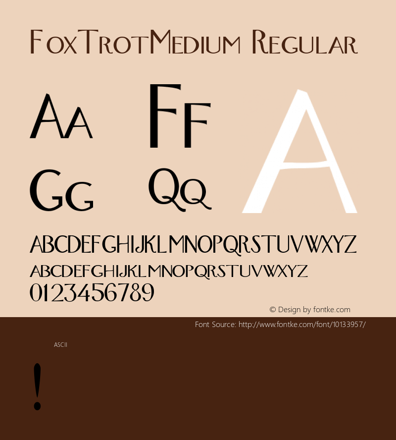 FoxTrotMedium Regular Converted from c:\ttf1\FOXTROT_.TF1 by ALLTYPE图片样张