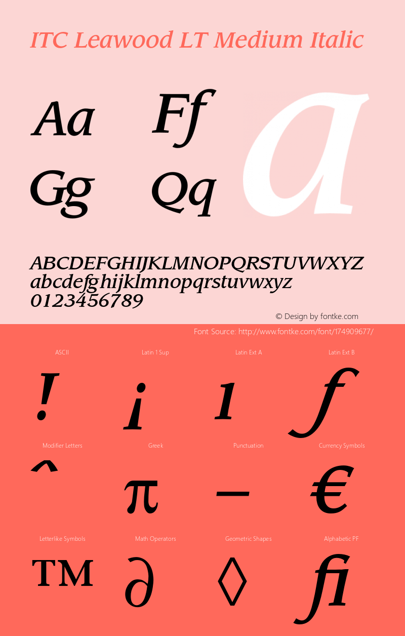 LeawoodLT-MediumItalic 006.000图片样张