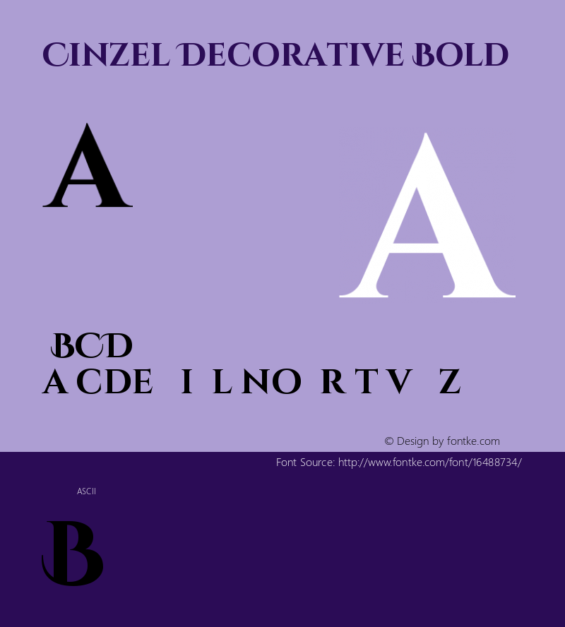 Cinzel Decorative Bold Version 1.001;PS 001.001;hotconv 1.0.56;makeotf.lib2.0.21325图片样张