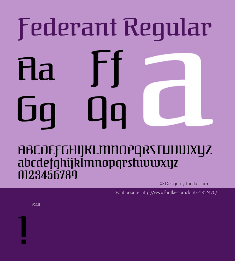 Federant Regular 图片样张