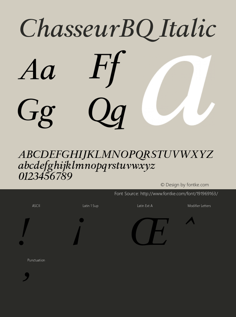 ChasseurBQ-RegularItalic 001.001图片样张