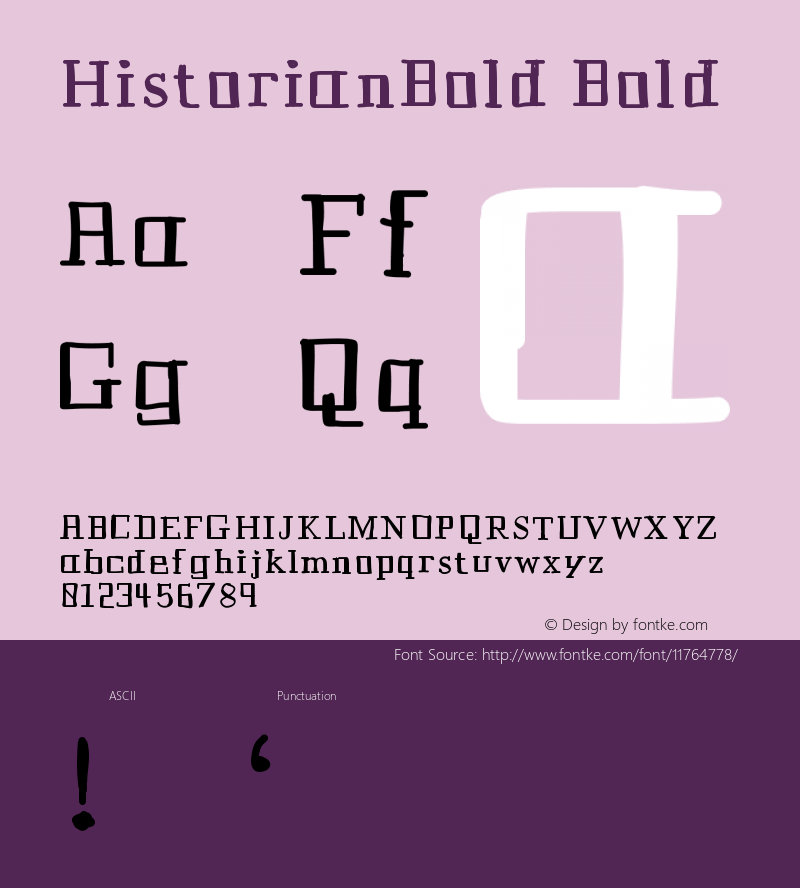 HistorianBold Bold Version 001.000图片样张