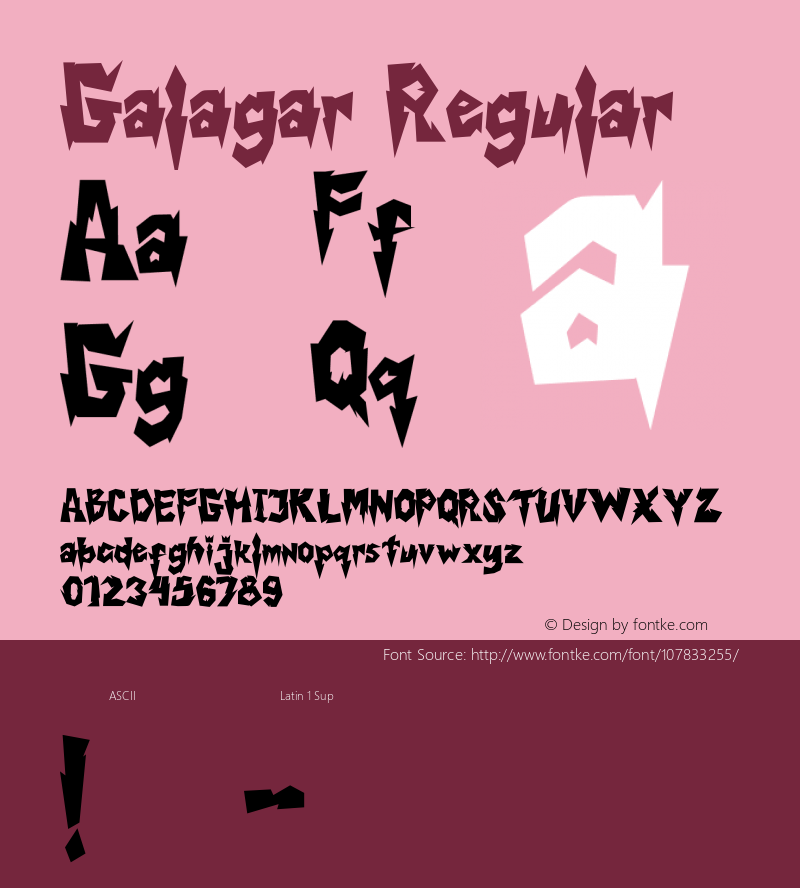 Galagar Version 1.00;November 27, 2020;FontCreator 12.0.0.2525 64-bit图片样张