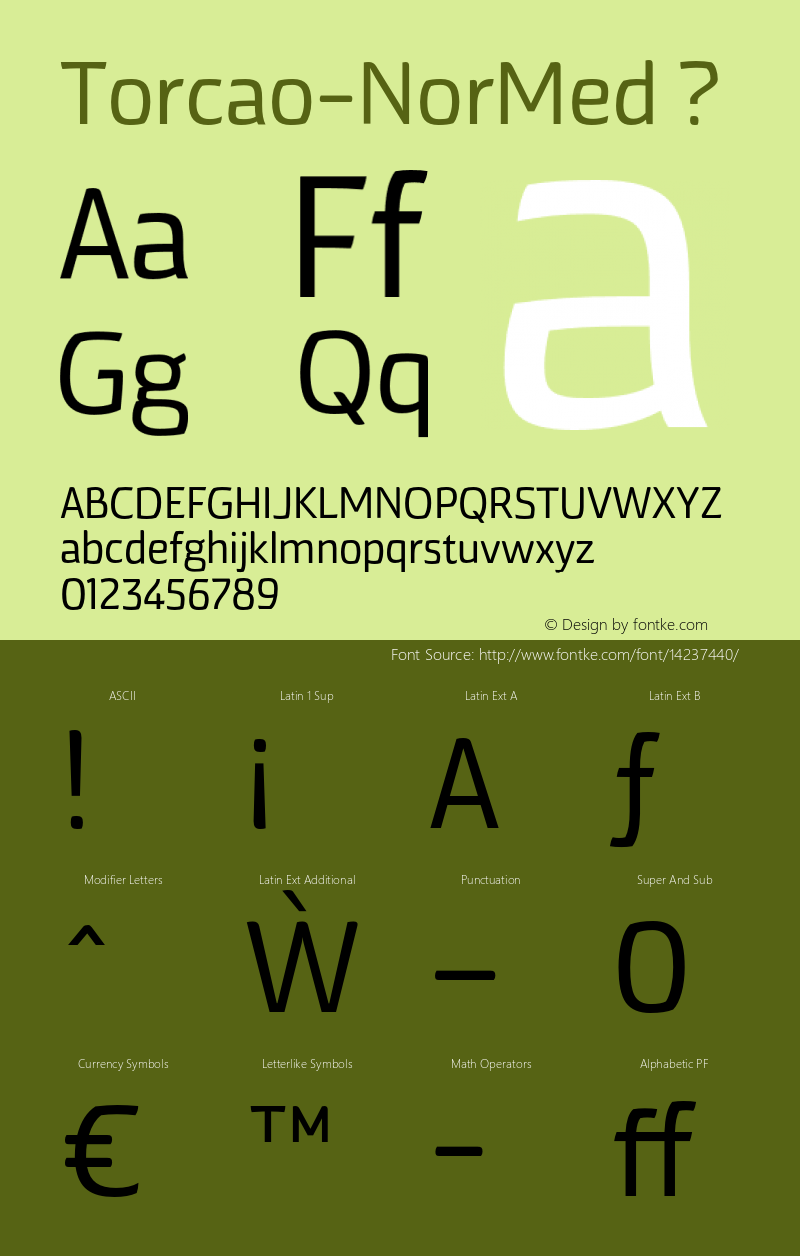 Torcao-NorMed ? Version 1.000;com.myfonts.insigne.torcao.normal-medium.wfkit2.44EA图片样张