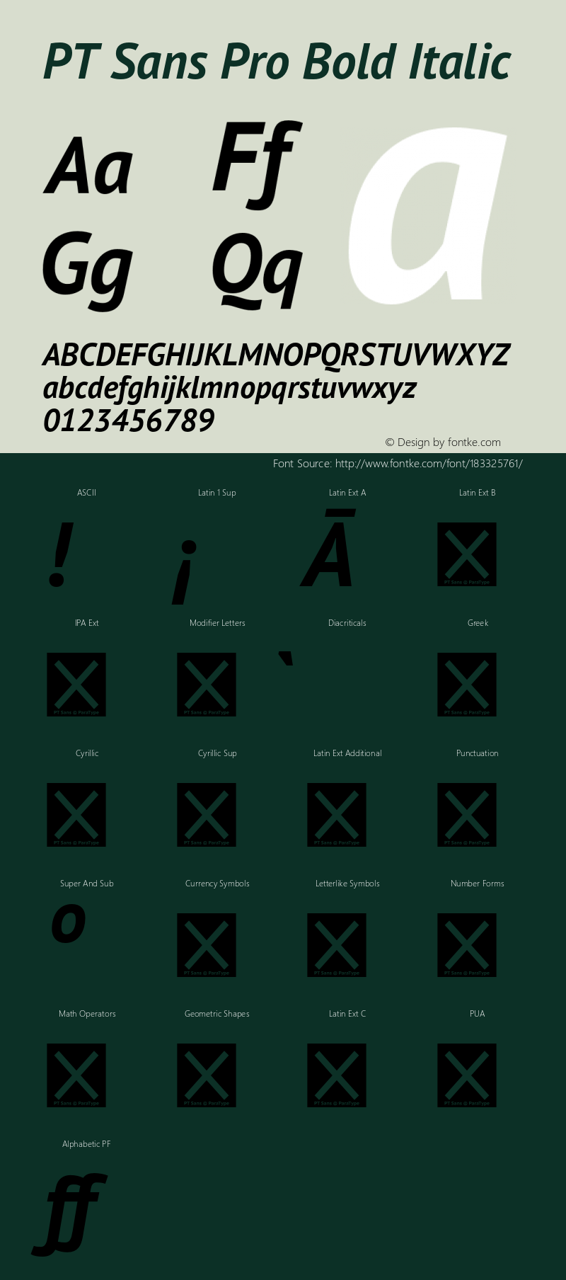PT Sans Pro Bold Italic Version 1.001图片样张