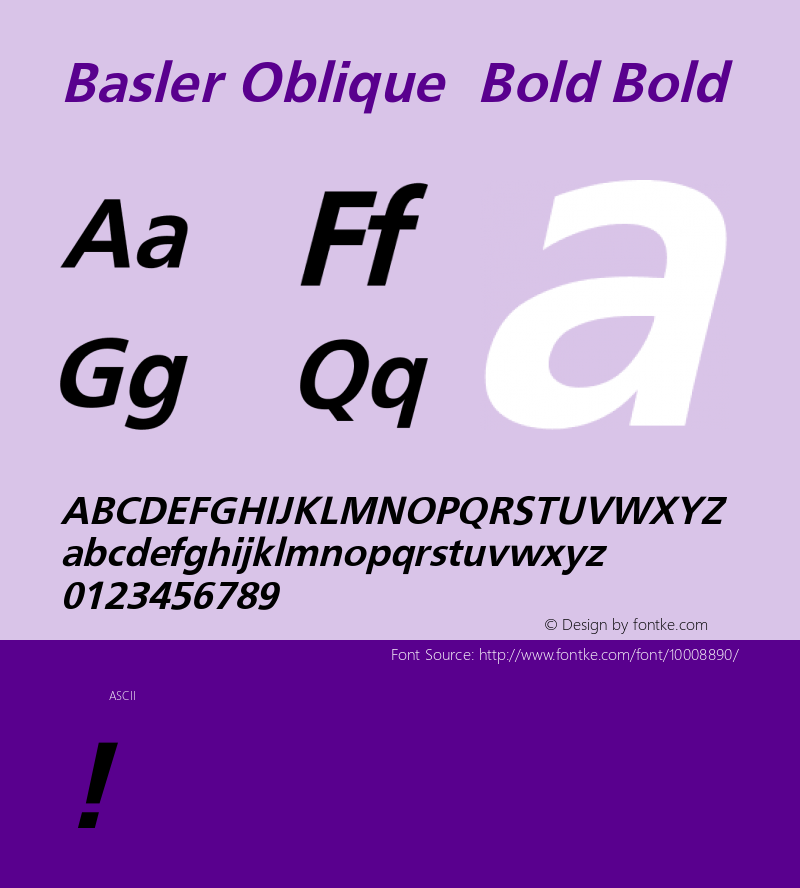 Basler Oblique  Bold Bold Unknown图片样张