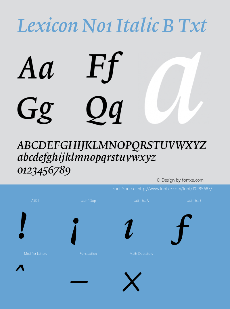 Lexicon No1 Italic B Txt 001.000图片样张