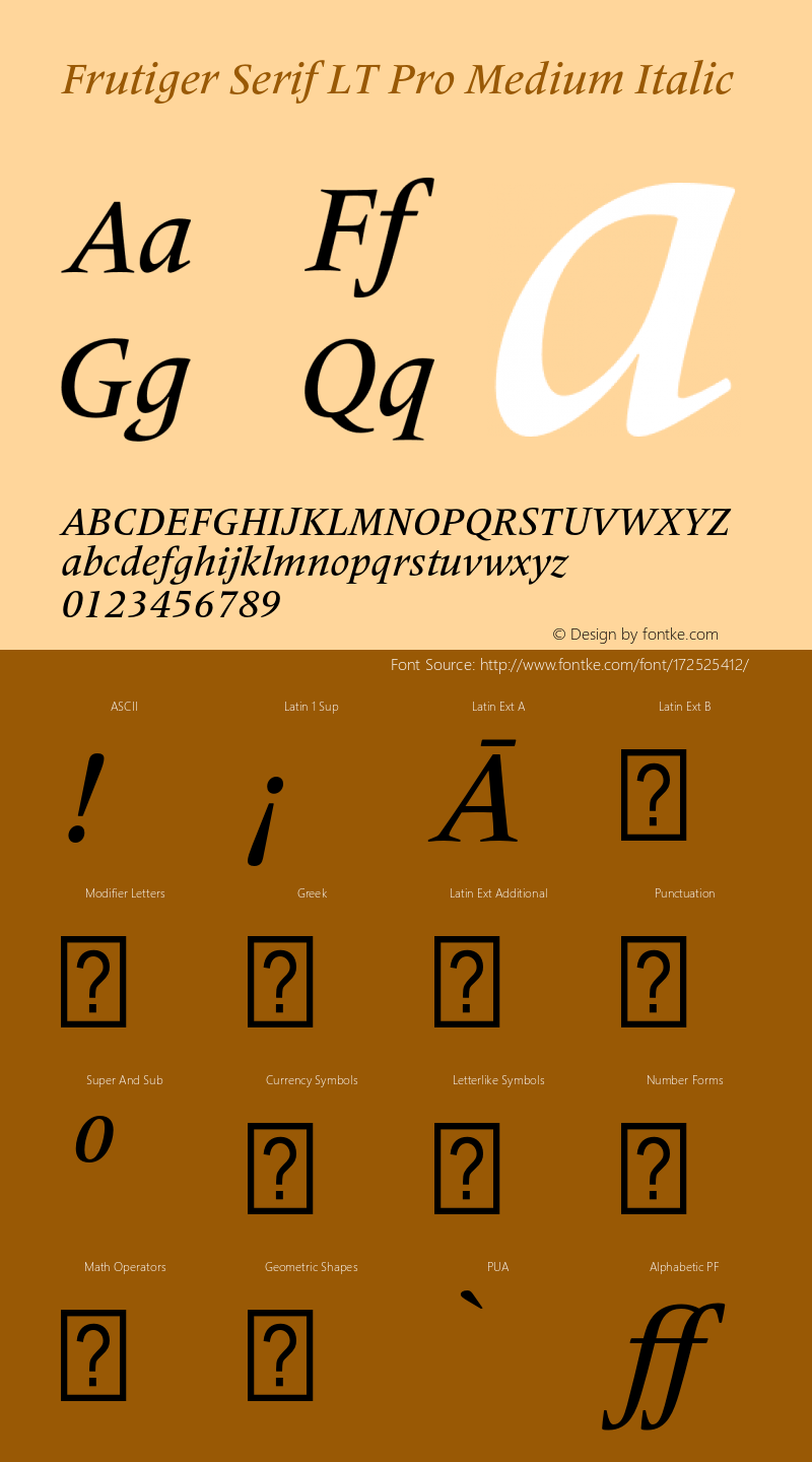 FrutigerSerifLTPro-MediumIt Version 1.000;PS 001.000;hotconv 1.0.38图片样张